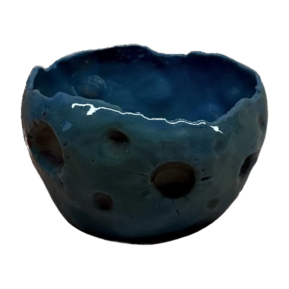 Tea cup — Clay blue glazed