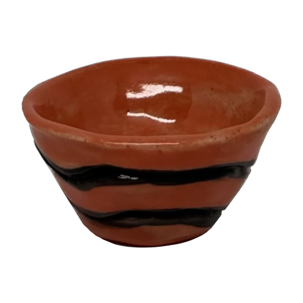 Tea cup — Clay orange, black stripes