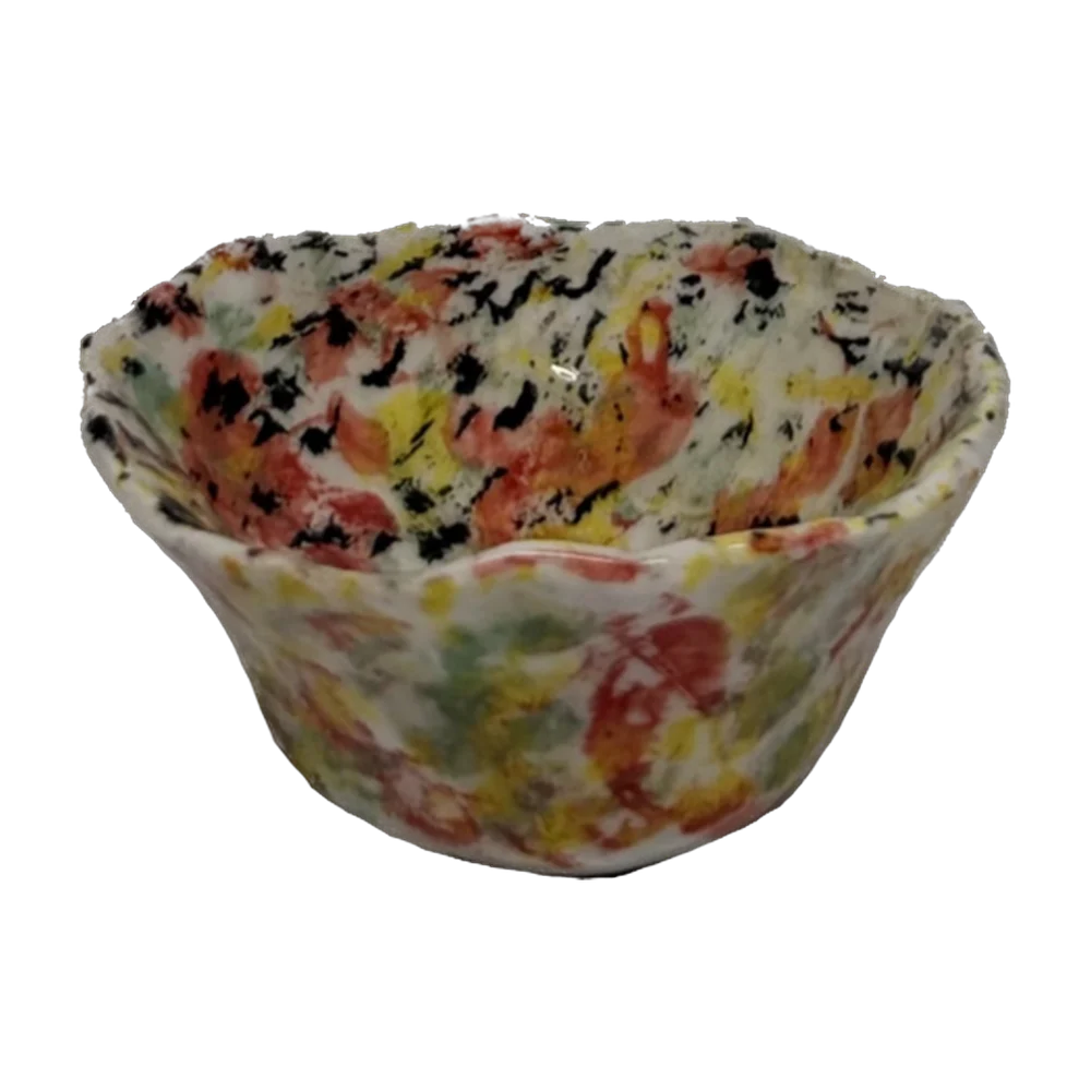 Tea cup — Clay multicolor speckled