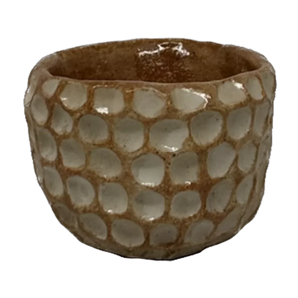 Tea cup — Clay tan dimpled