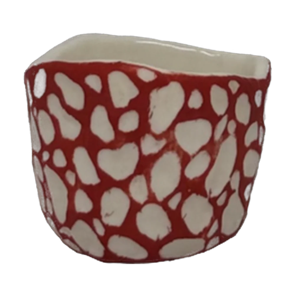 Tea cup — Clay red & white