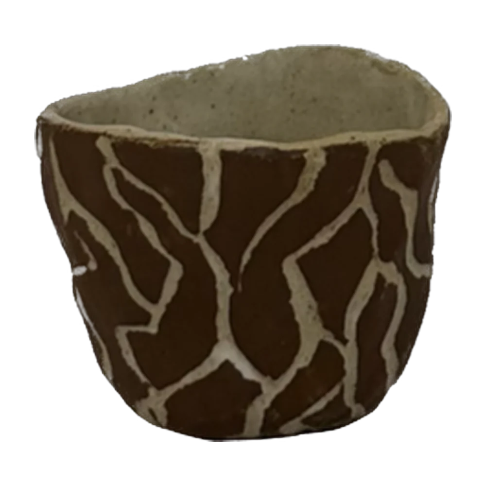 Tea cup — Clay brown crackle