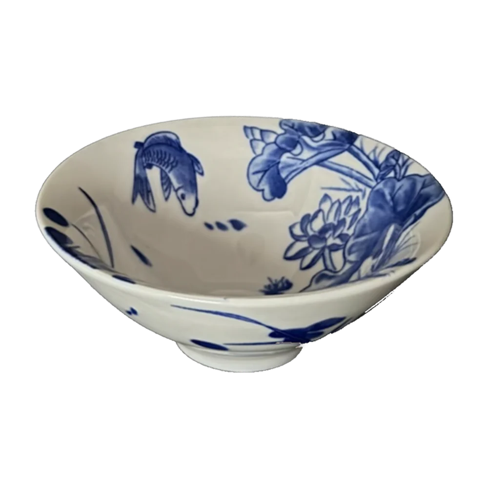Tea cup — Porcelain blue floral (bowl)