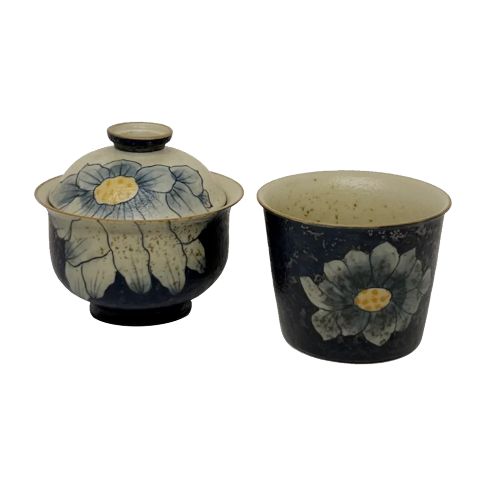 Gaiwan — Clay lotus set — gaiwan + cup (sold as set)