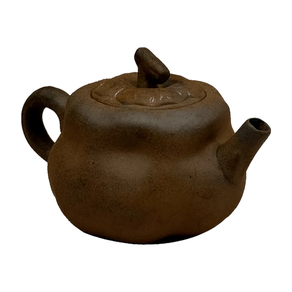 Teapot — Dehua clay brown squat